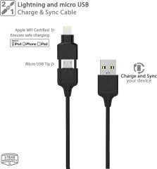 SmartStrike Pro MFI Lightning ve Micro USb Kablo