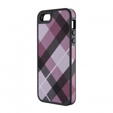 Speck FabShell Sert iPhone 5/5S Kılıfı (Siyah Ekose, Pembe Dut)